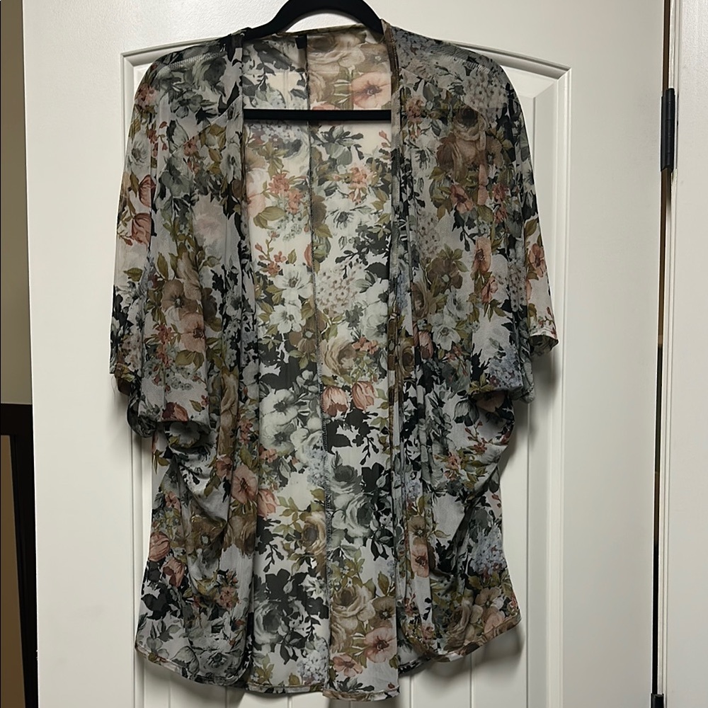 Floral Sheer Kimono Cardigan